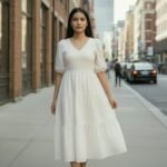 VISCOSE V NECK DRESS