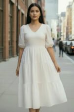 V NECK DRESS