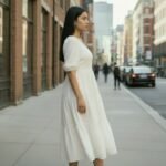 VISCOSE V NECK DRESS - Image 5