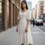 VISCOSE V NECK DRESS - Image 3