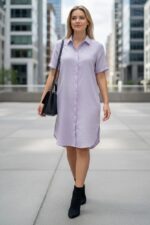 Frezi Cotton Linen Shirt Dress