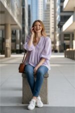 Frezi Cotton Linen Peplum Top - Image 7