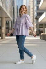 Frezi Cotton Linen Peplum Top - Image 3