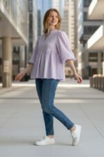 Frezi Cotton Linen Peplum Top - Image 5