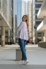 Frezi Cotton Linen Peplum Top - Image 6